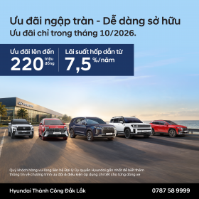 HYUNDAI THÀNH CÔNG TRIỂN KHAI CHƯƠNG TRÌNH ƯU ĐÃI THÁNG 10 – “ƯU ĐÃI NGẬP TRÀN – DỄ DÀNG SỞ HỮU”